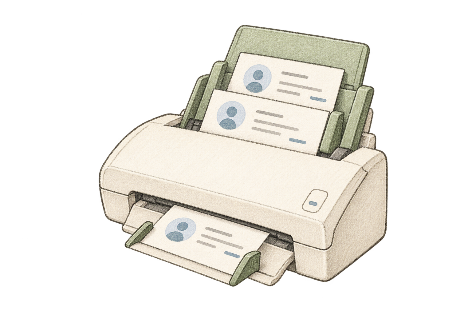 名刺を読み込むスキャナー