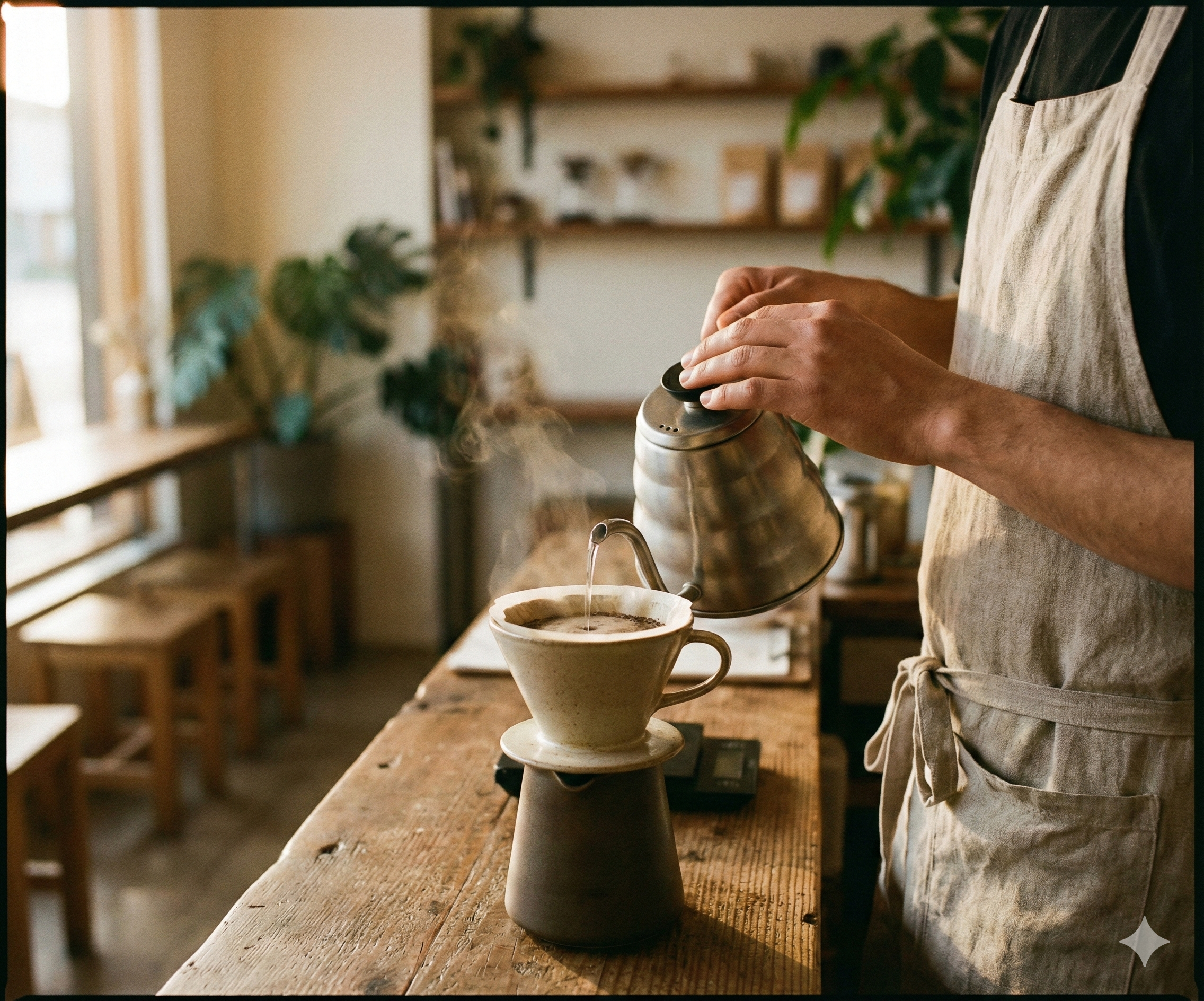 自家焙煎の様子